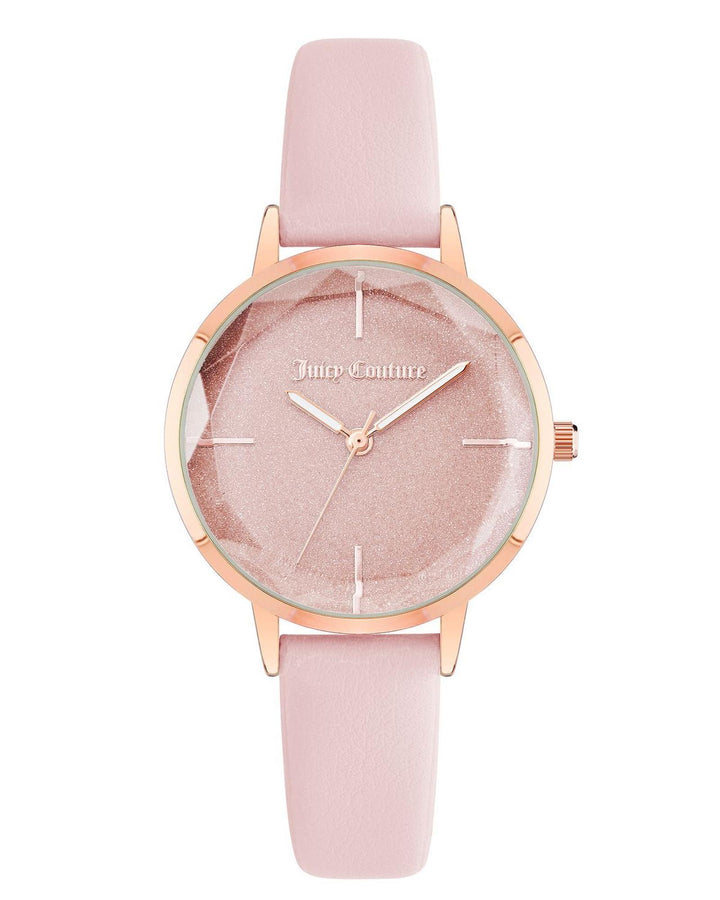 Rose Gold Fashion Quartz Watch with Leatherette Wristband One Size Women