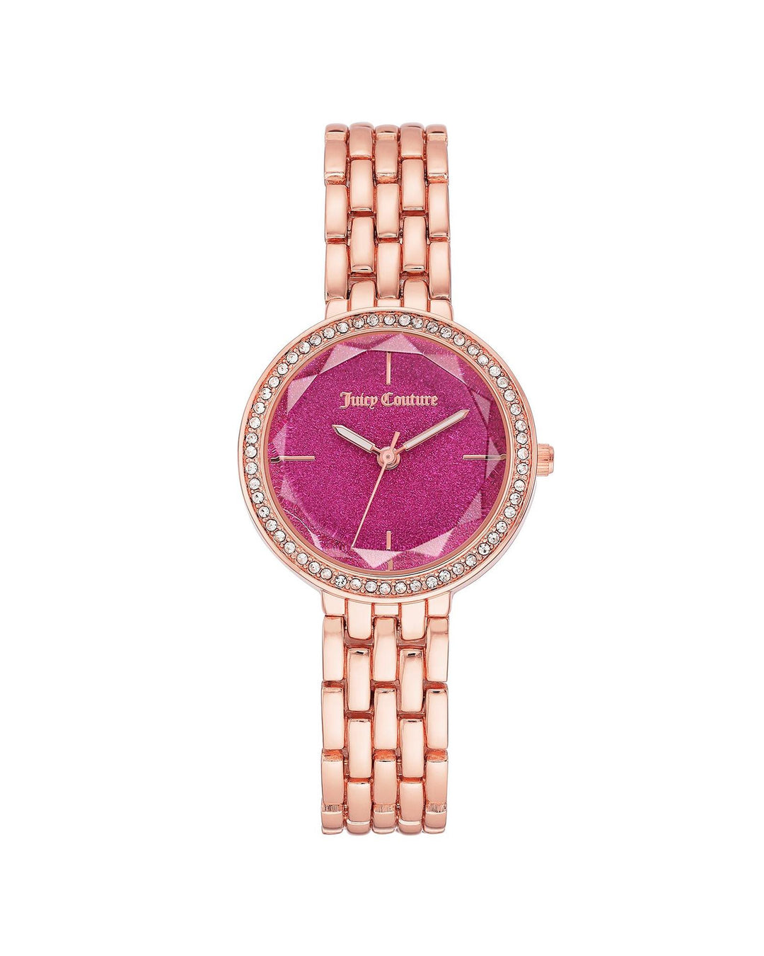 Rose Gold Metal Fashion Watch with Rhinestone Facing One Size Women