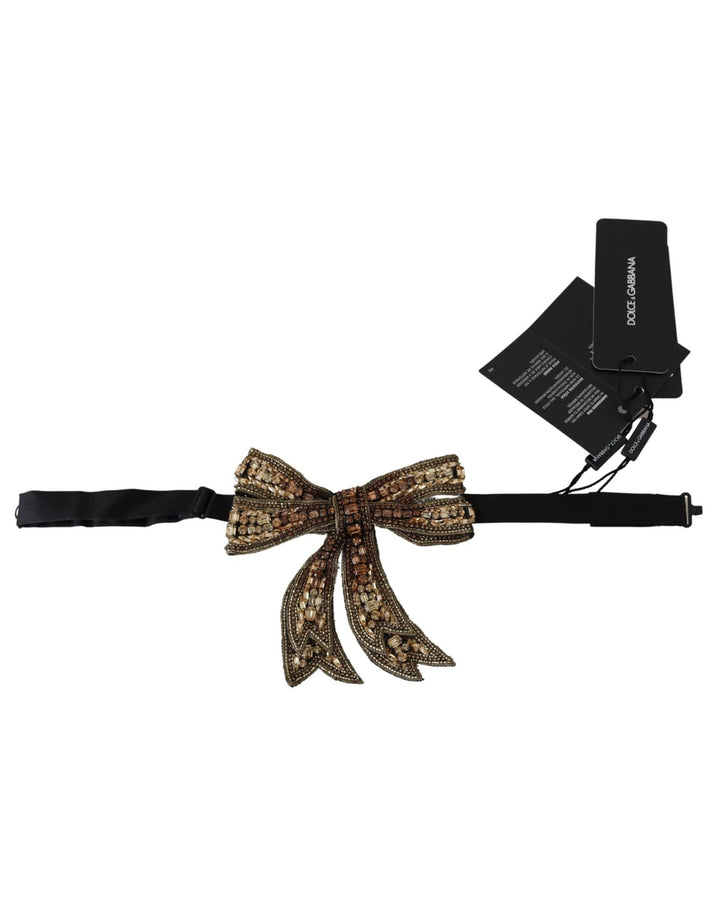 Gold Embellished Bowtie by Dolce & Gabbana One Size Women