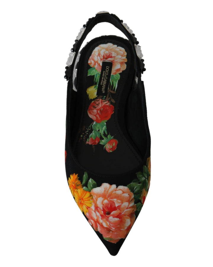 Dolce & Gabbana Slingbacks Flats with Multicolor Floral Print 36 EU Women