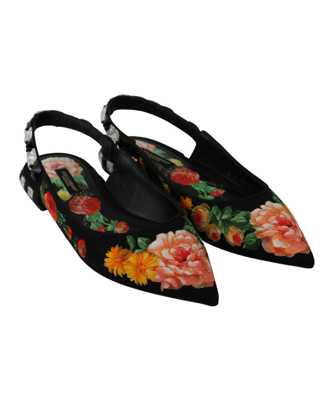 Dolce & Gabbana Slingbacks Flats with Multicolor Floral Print 36 EU Women