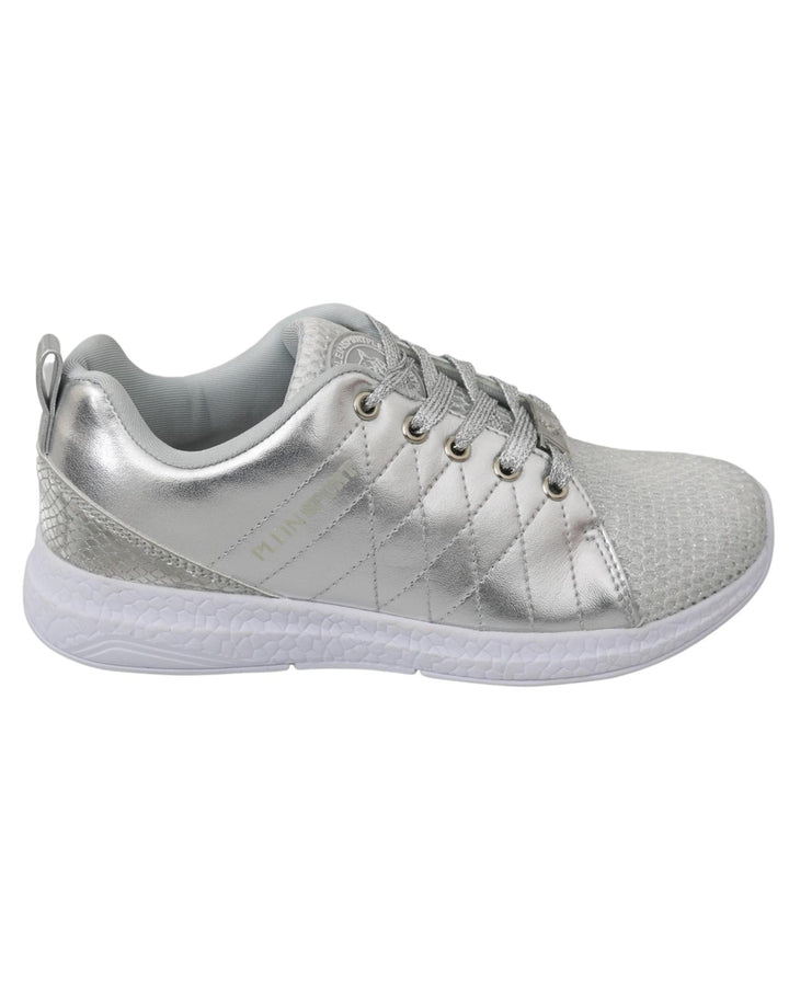 Gisella Sneakers - Silver Polyester Sneakers with Logo Details 36 EU Women