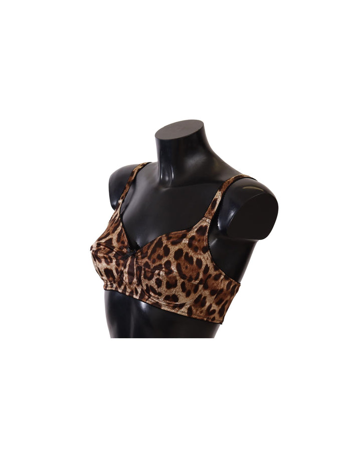 Brand New Dolce & Gabbana Leopard Print Silk Bra 2 IT Women