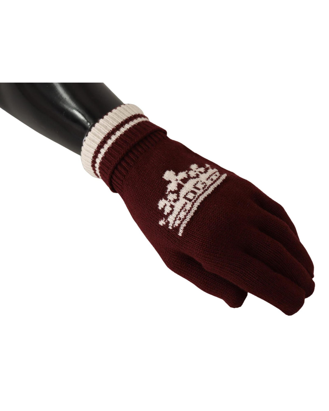 Patterned Cashmere Gloves with Byzantine Crown Detail 9 Men