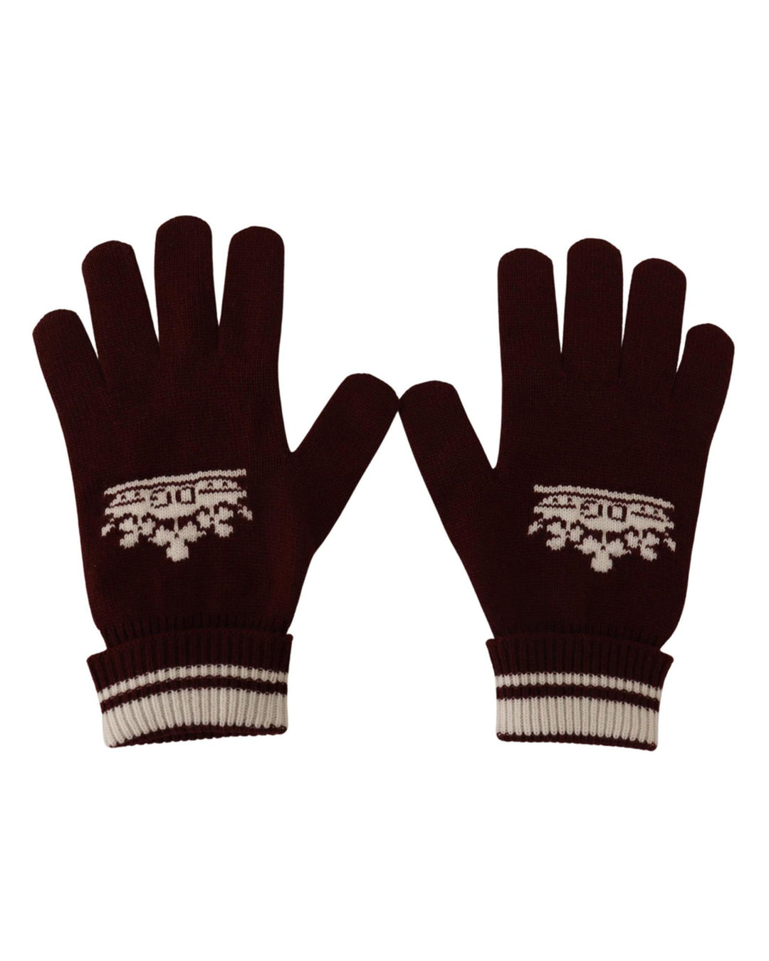 Patterned Cashmere Gloves with Byzantine Crown Detail 7 Men