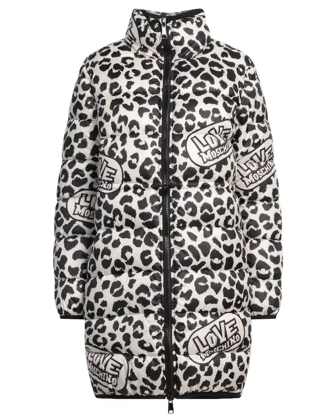 Leopard Print Logo Down Jacket 42 IT Women