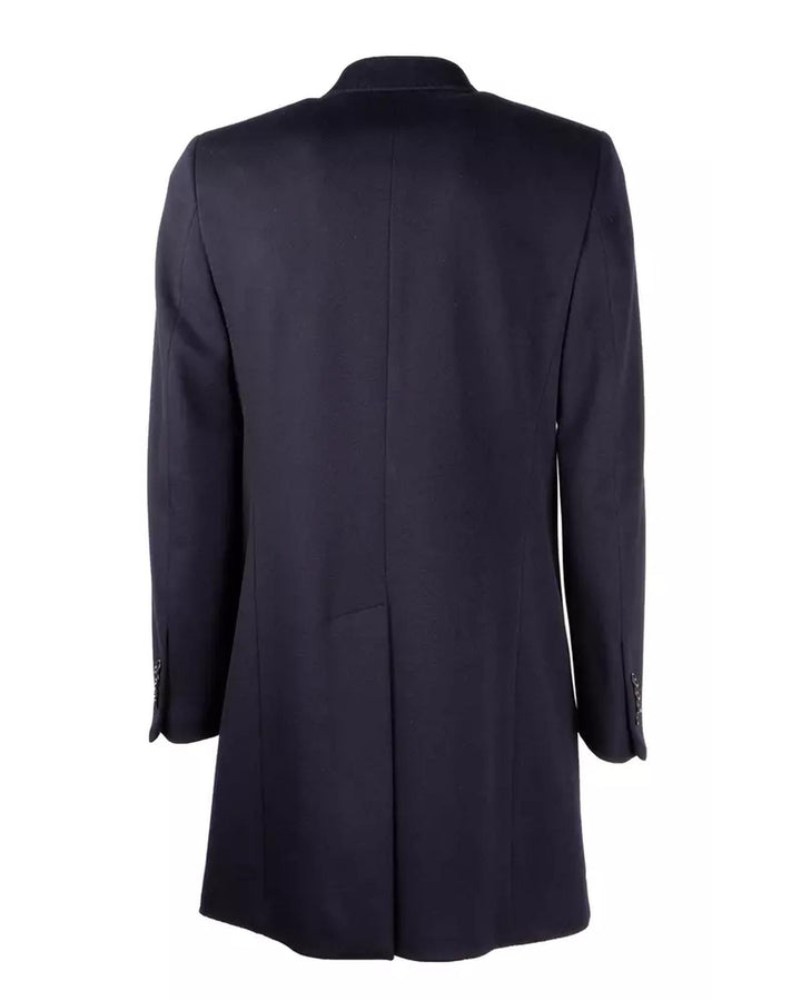 Loro Piana Mens Dark Blue Coat with Button Closure and Slanted Pockets 50 IT Men