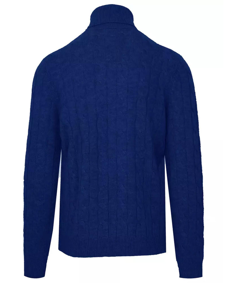 Malo Cable and Ribbed Wool and Cashmere Turtleneck L Men