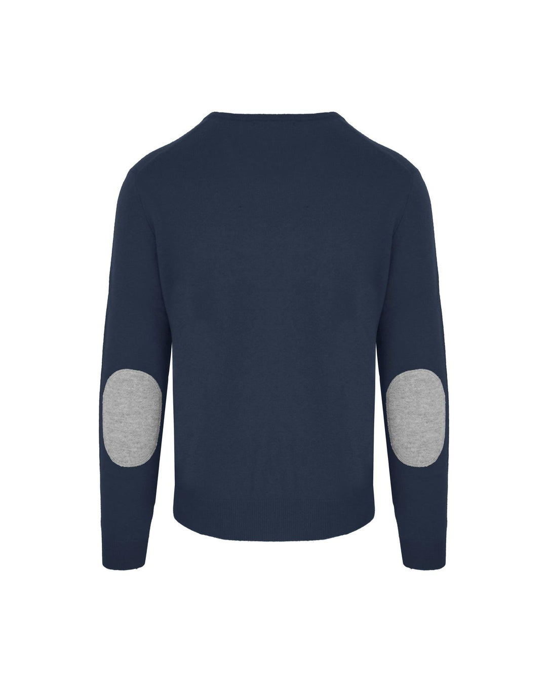 Navy Blue Wool and Cashmere Round Neck Sweatshirt M Men