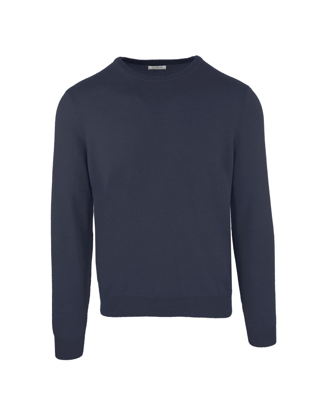 Navy Blue Wool and Cashmere Round Neck Sweatshirt XL Men