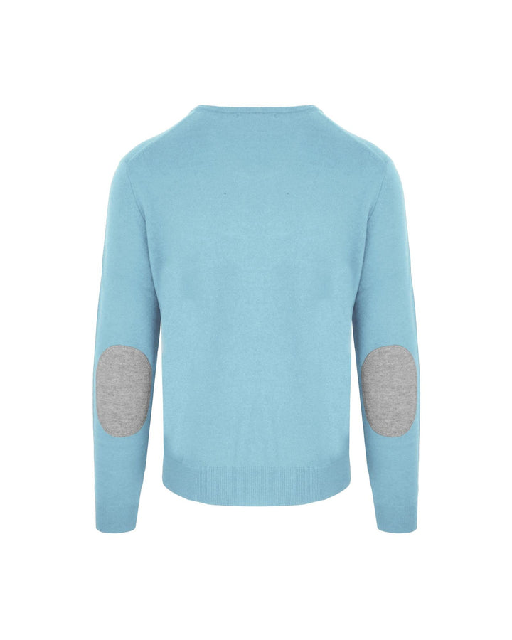 Sky Blue Cashmere and Wool Roundneck Sweatshirt M Men