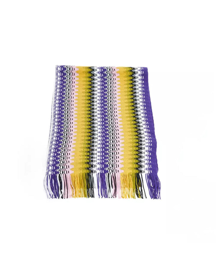 Geometric Pattern Fringed Scarf One Size Women