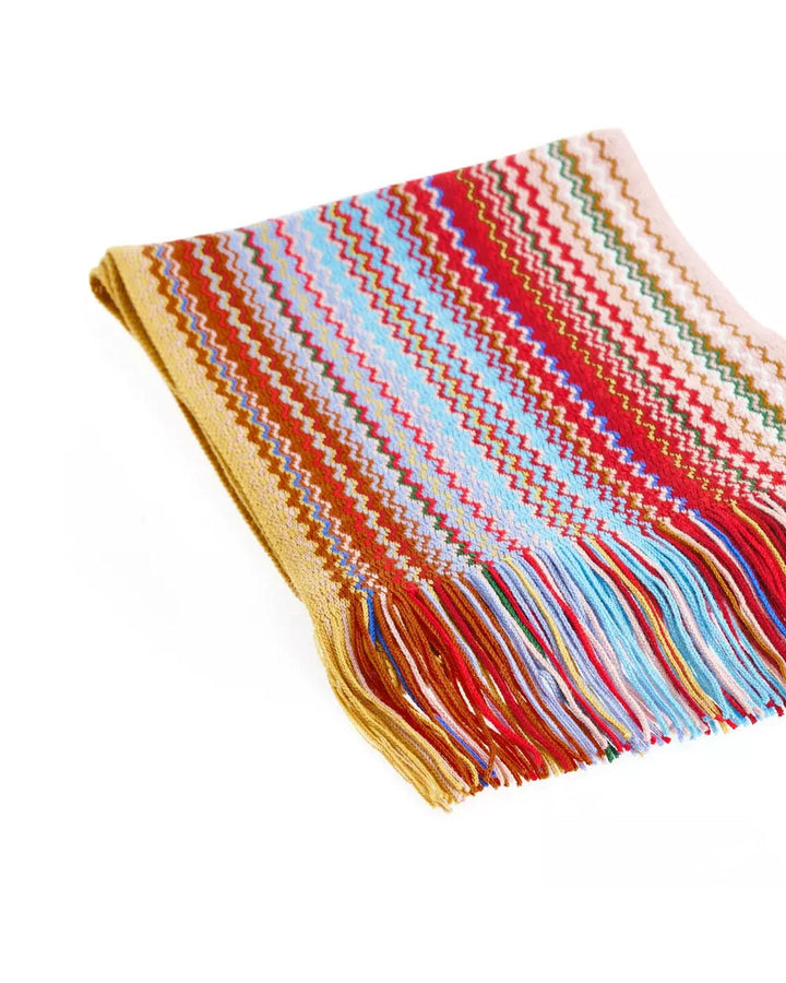 Geometric Pattern Fringed Scarf One Size Women