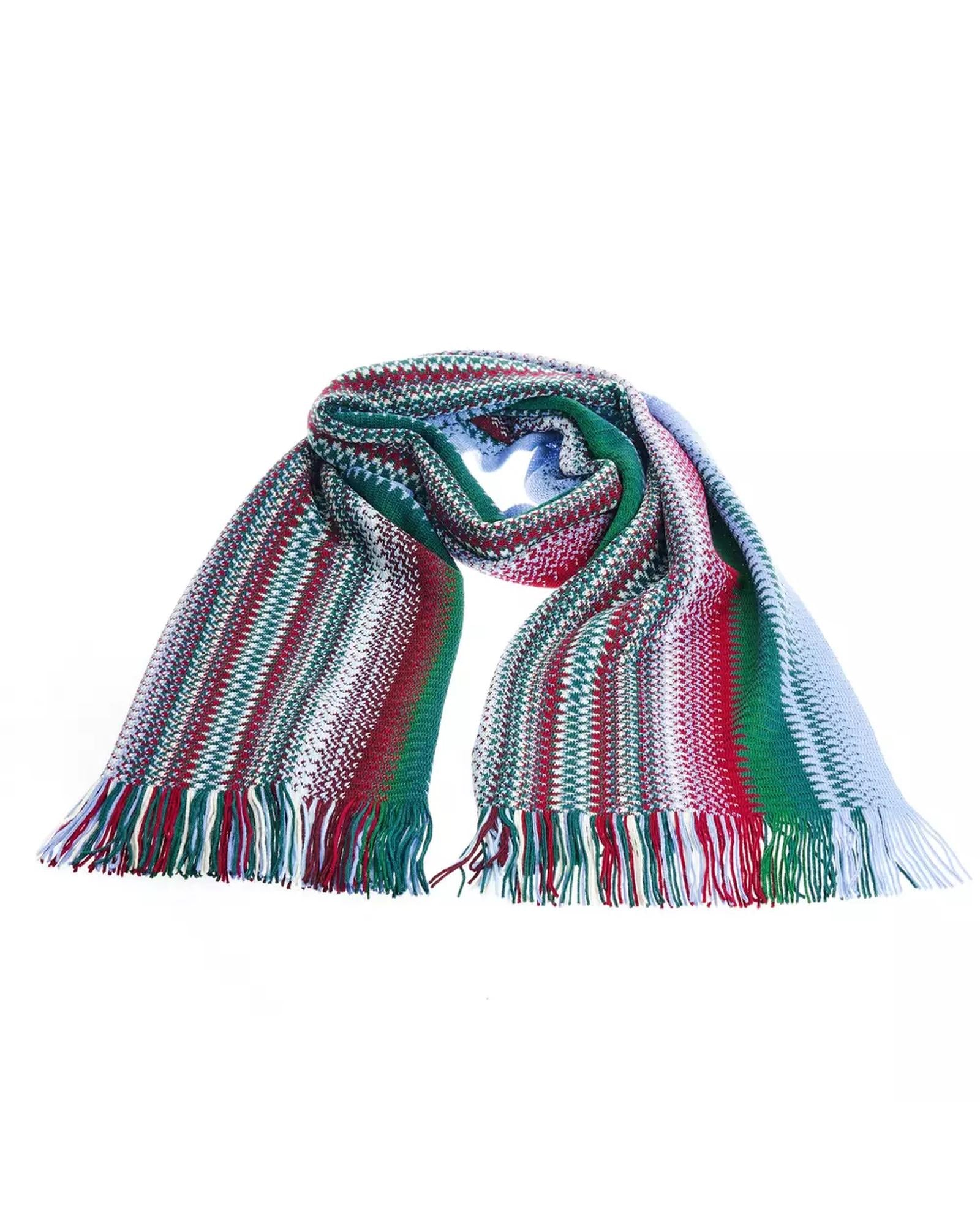 Geometric Pattern Fringed Scarf One Size Men