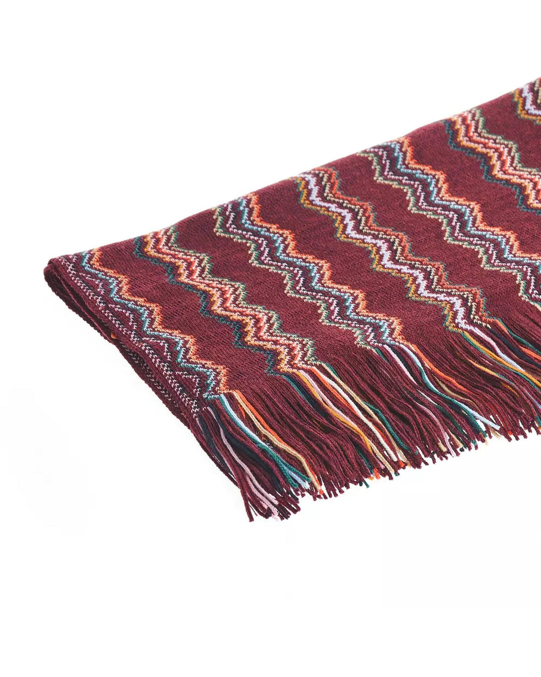 Geometric Pattern Fringed Scarf One Size Men