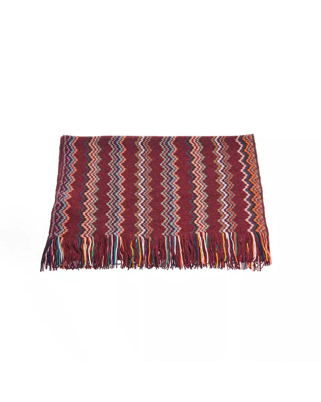 Geometric Pattern Fringed Scarf One Size Men