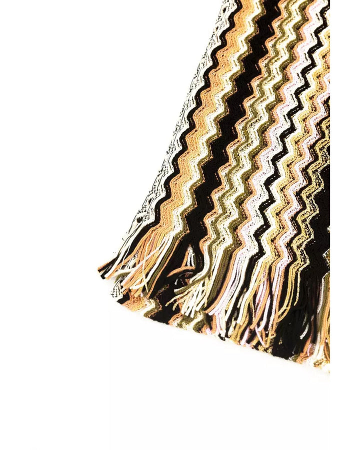 Fringed Geometric Fantasy Scarf One Size Women