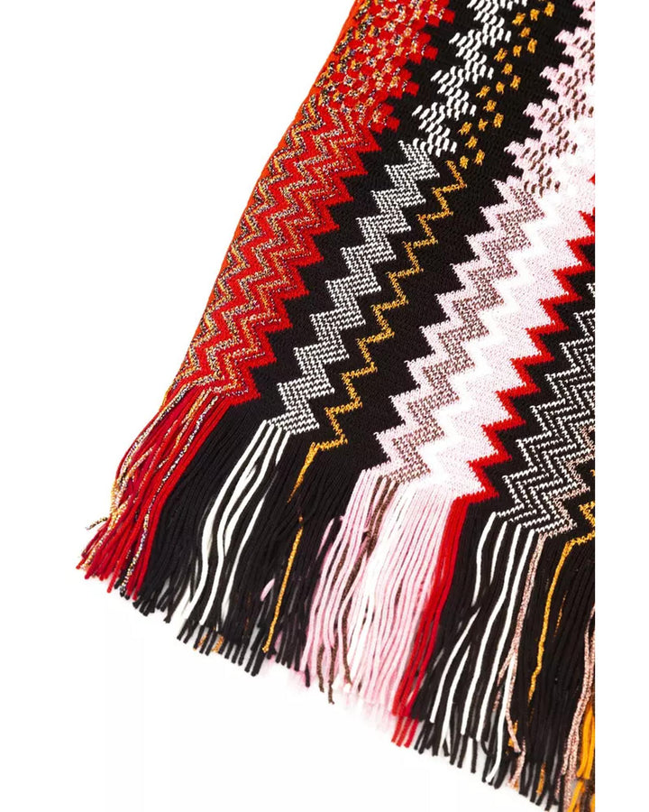 Fringed Geometric Fantasy Scarf One Size Women