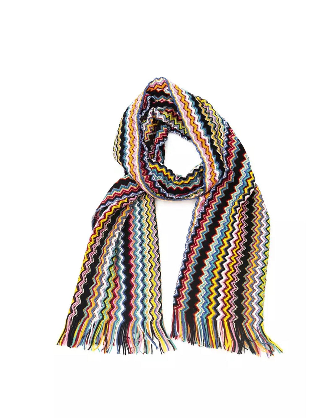 Fringed Geometric Fantasy Scarf One Size Women