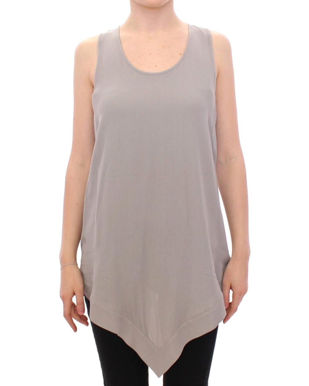 Comeforbreakfast Loose-fit Gray Top with Logo Details 40 IT Women