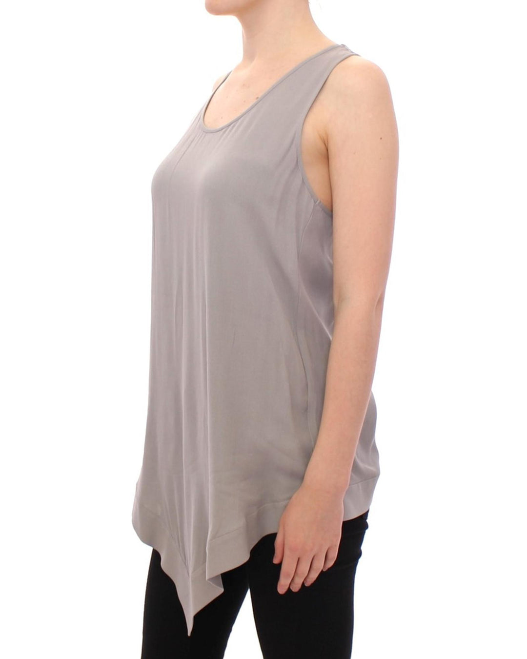 Comeforbreakfast Loose-fit Gray Top with Logo Details 40 IT Women