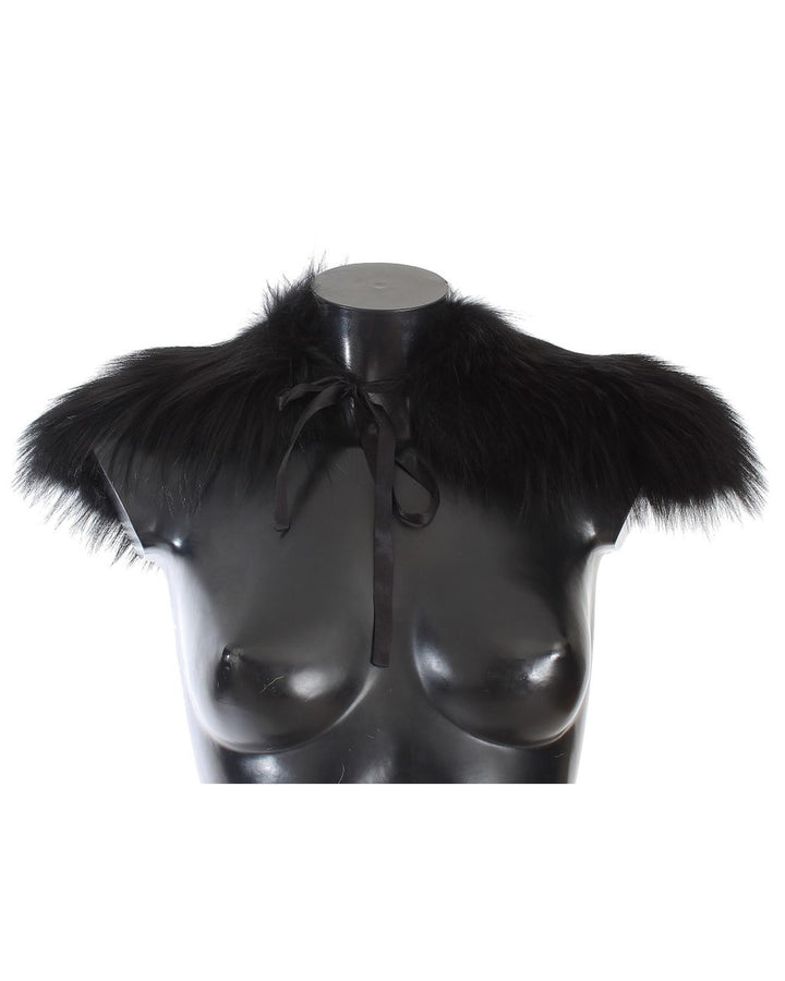 Black Fox Fur Shoulder Wrap by Dolce & Gabbana 42 IT Women