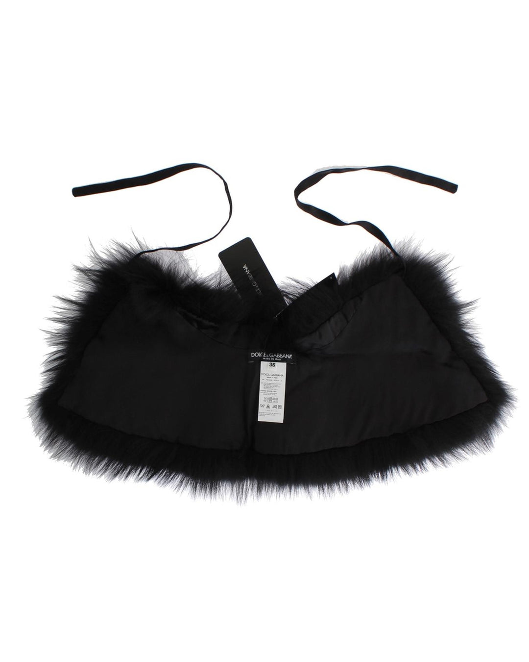 Black Fox Fur Shoulder Wrap by Dolce & Gabbana 40 IT Women