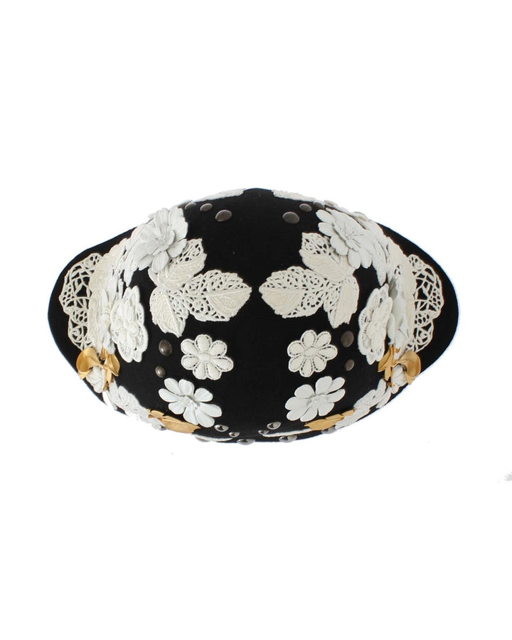 Dolce & Gabbana Womens Cloche Hat with Sicily Inspired Floral Motive One Size Women