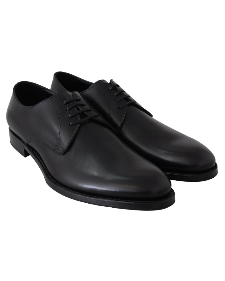 Handcrafted Black Leather Derby Dress Formal Shoes 38.5 EU Men