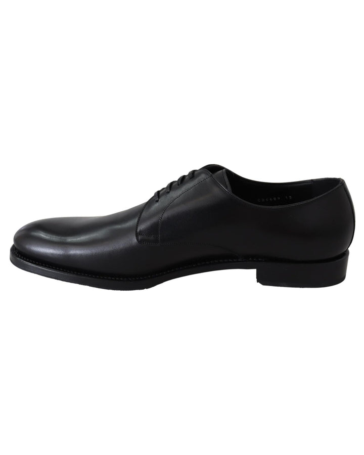 Handcrafted Black Leather Derby Dress Formal Shoes 38.5 EU Men