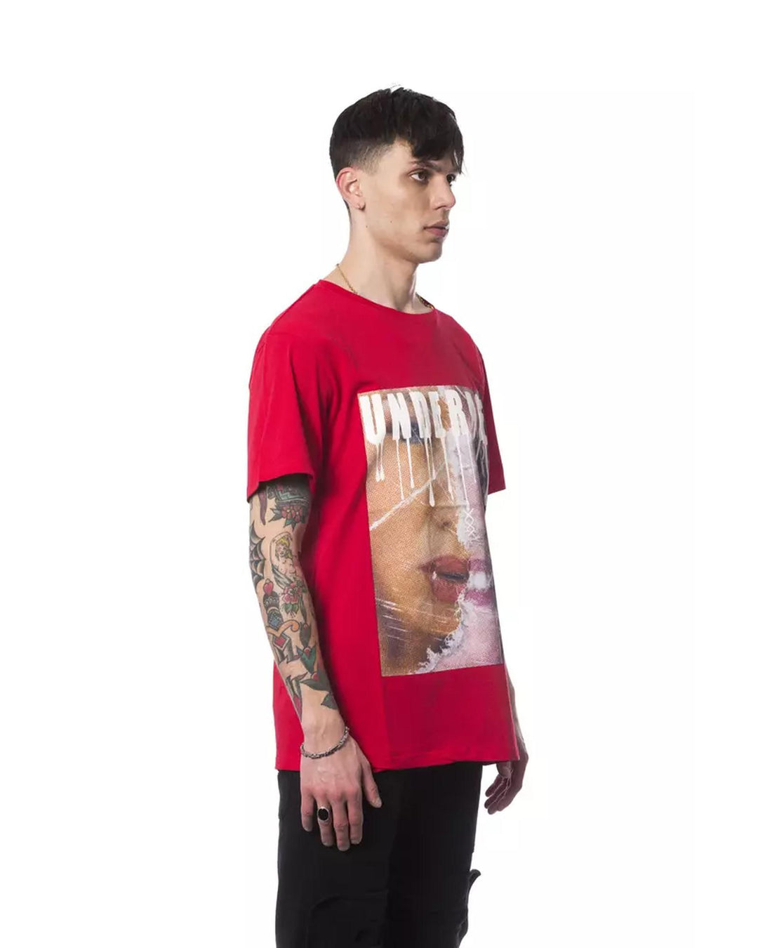 Printed Round Neck Short Sleeve T-shirt L Men