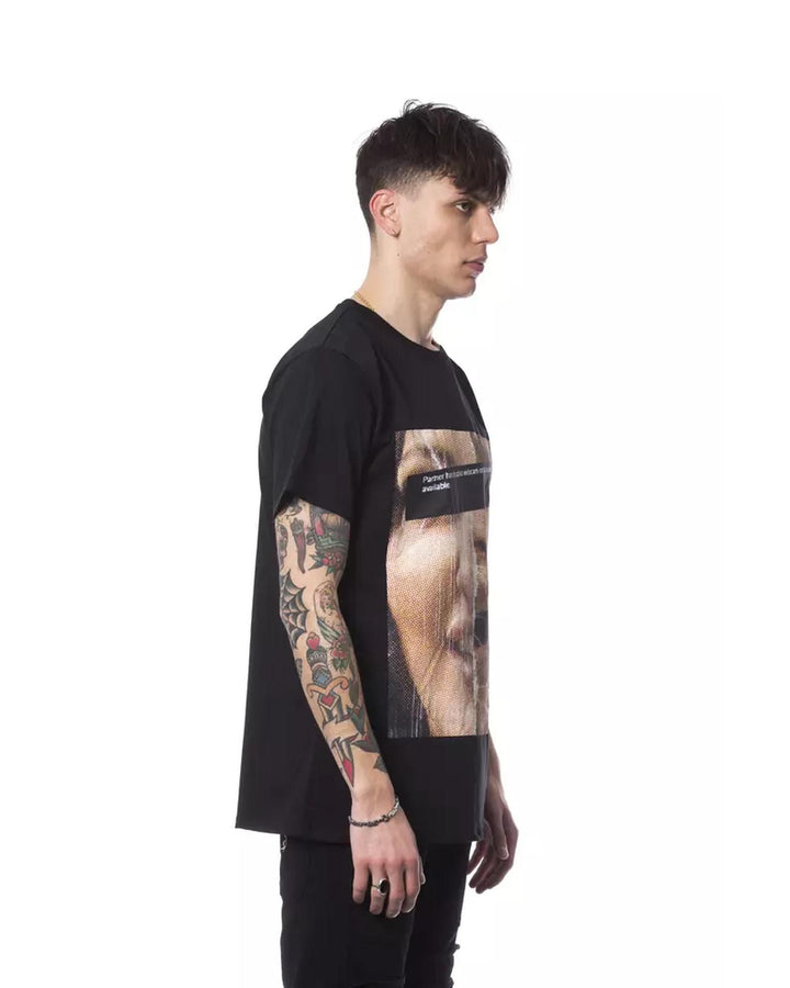 Printed Round Neck T-shirt with Short Sleeves S Men