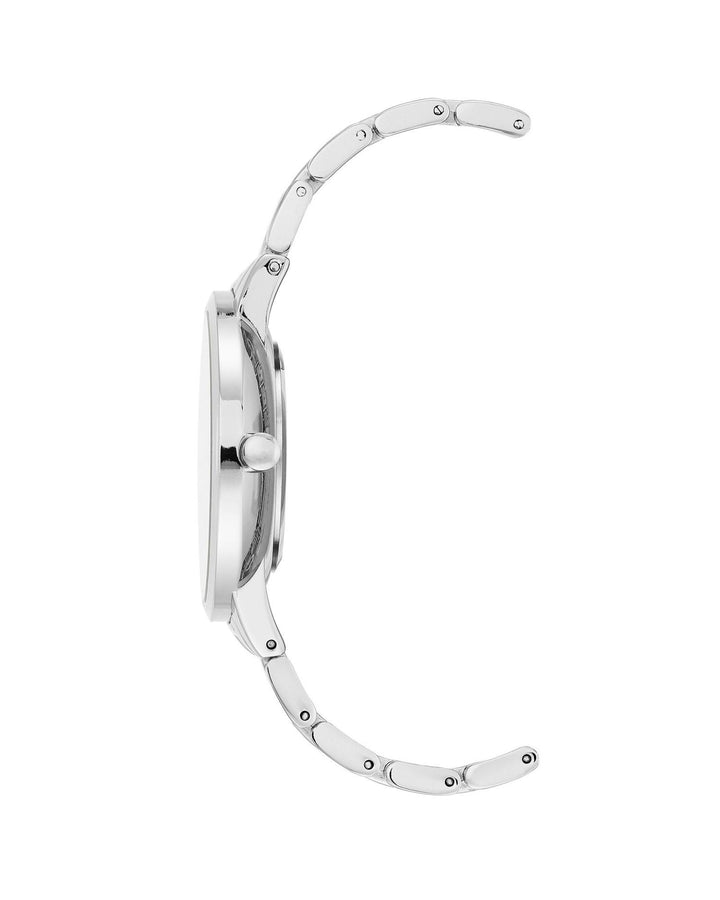 Silver Fashion Quartz Watch with Folding Clasp One Size Women