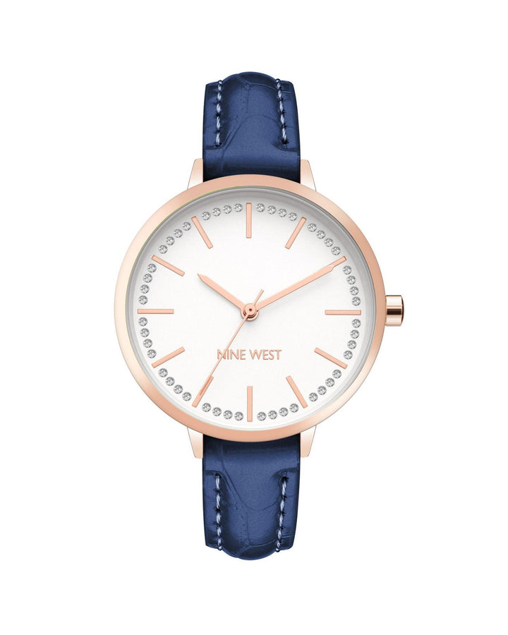 Rose Gold Analog Fashion Watch with Rhine Stone Facing One Size Women