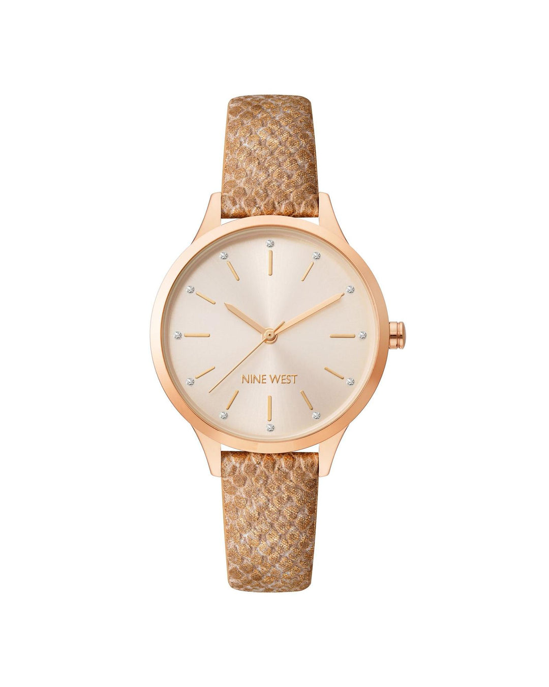 Rose Gold Fashion Analog Watch with Rhine Stone Facing One Size Women