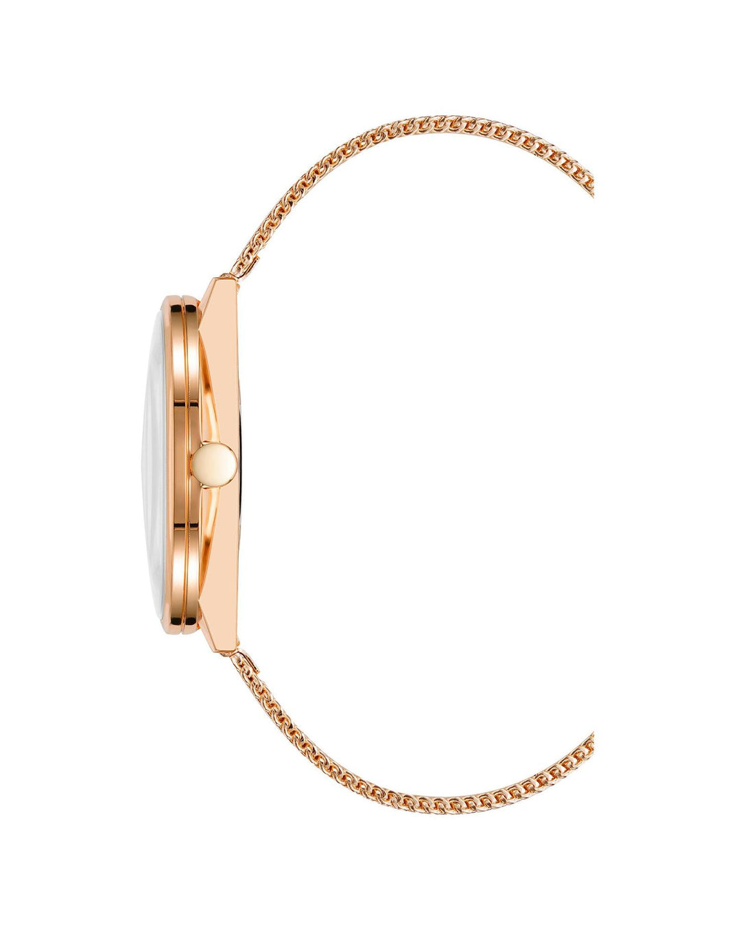 Rose Gold Stainless Steel Mesh Bangle Watch One Size Women