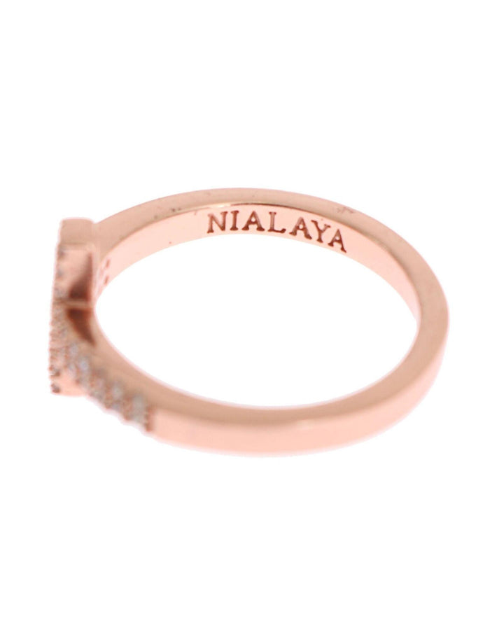 Authentic NIALAYA Pink Gold Plated Silver Ring 54 EU Women