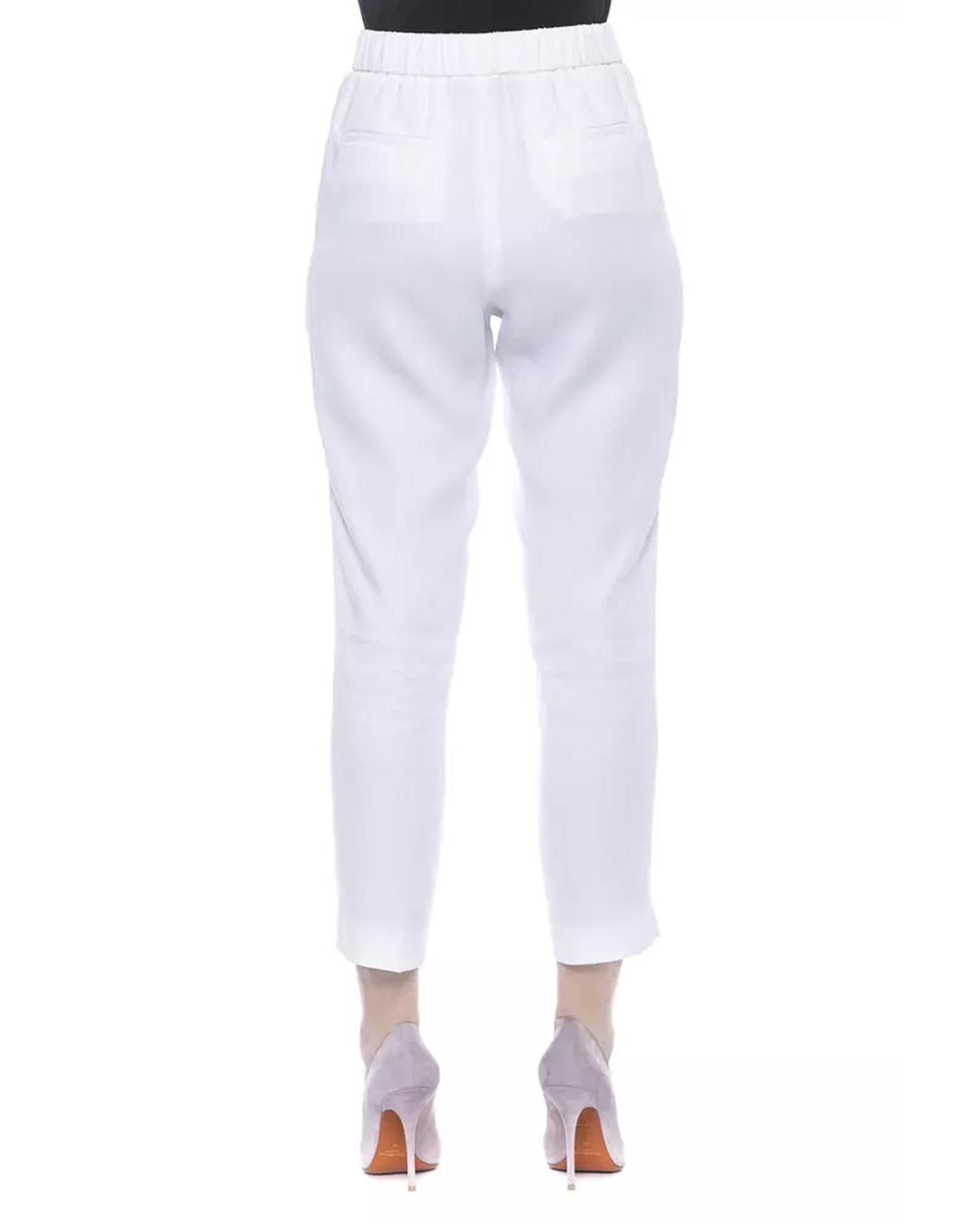 Soft Trousers with Elastic Waistband and Metallic Detail 42 IT Women