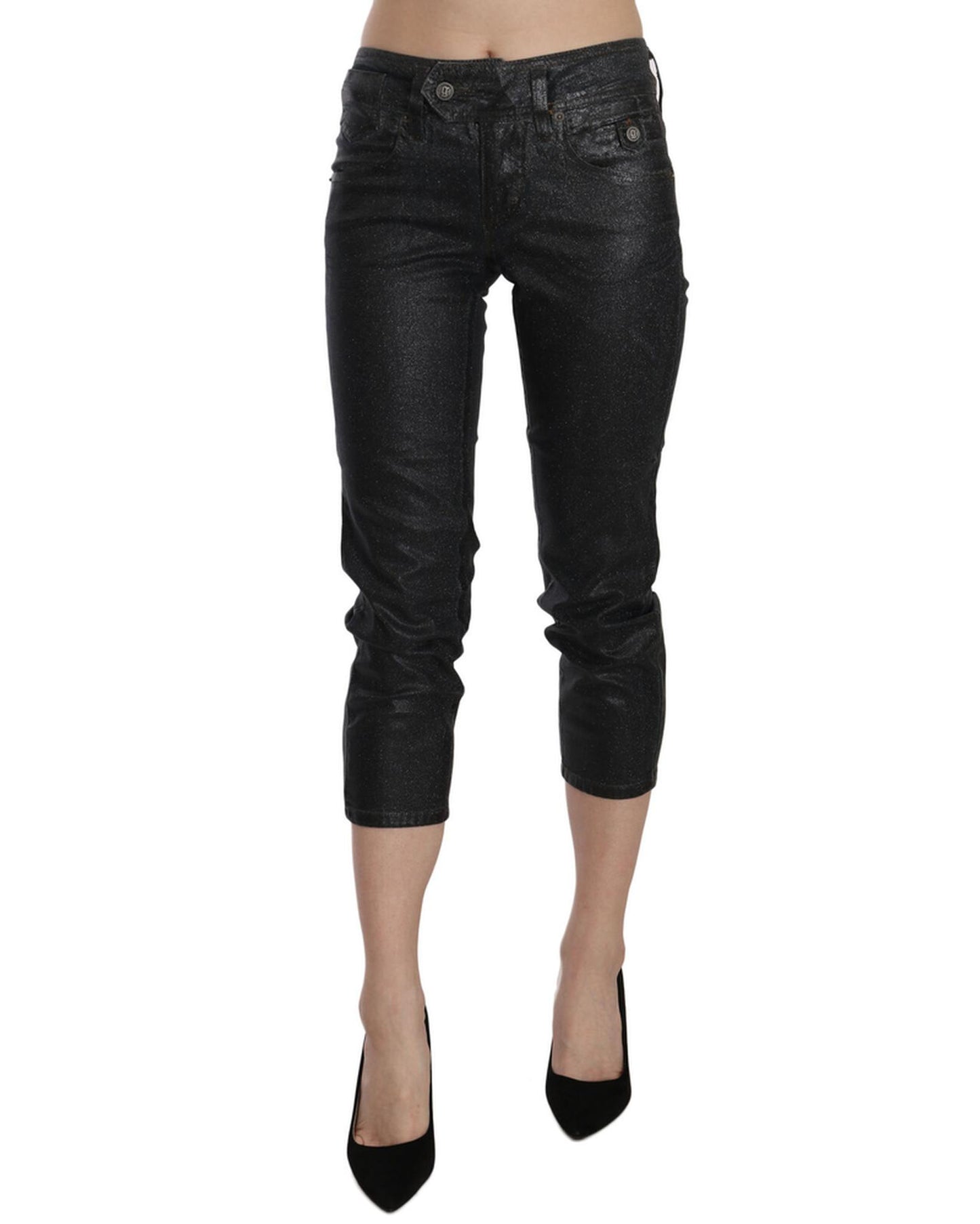 New GALLIANO Mid Waist Slim Leg Cropped Jeans W25 US Women