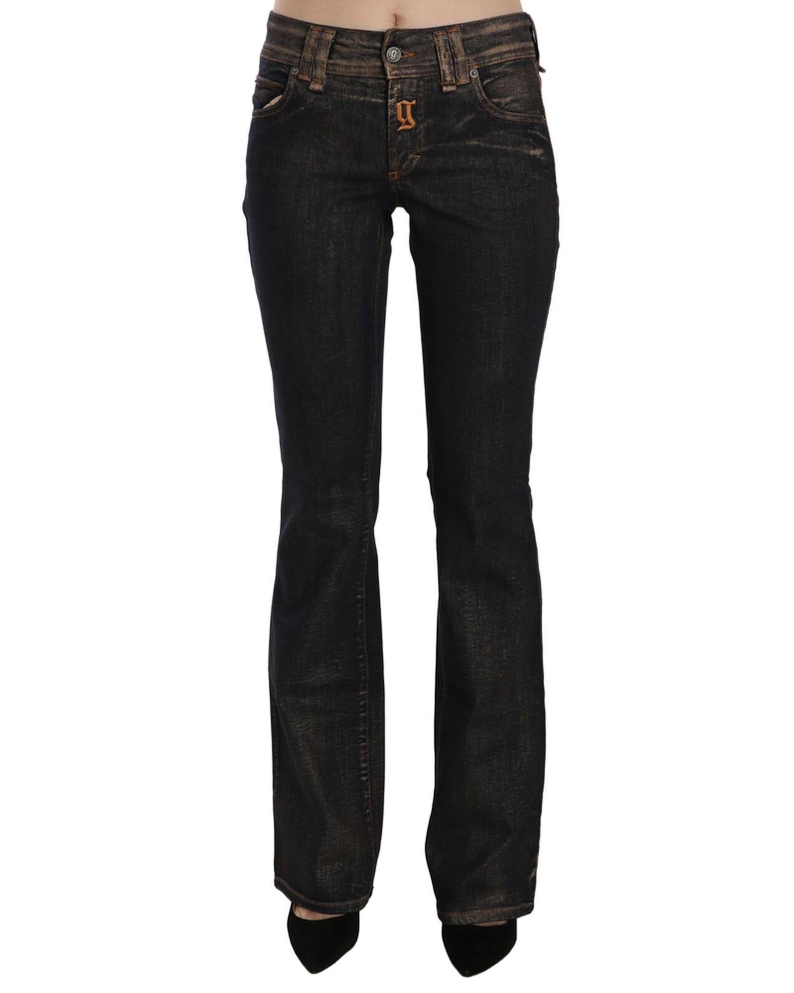 Mid Waist Flared Denim Casual Pants W24 US Women