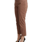 100% Authentic COSTUME NATIONAL Mid Waist Cotton Tapered Cropped Pants with Logo Details 42 IT Women