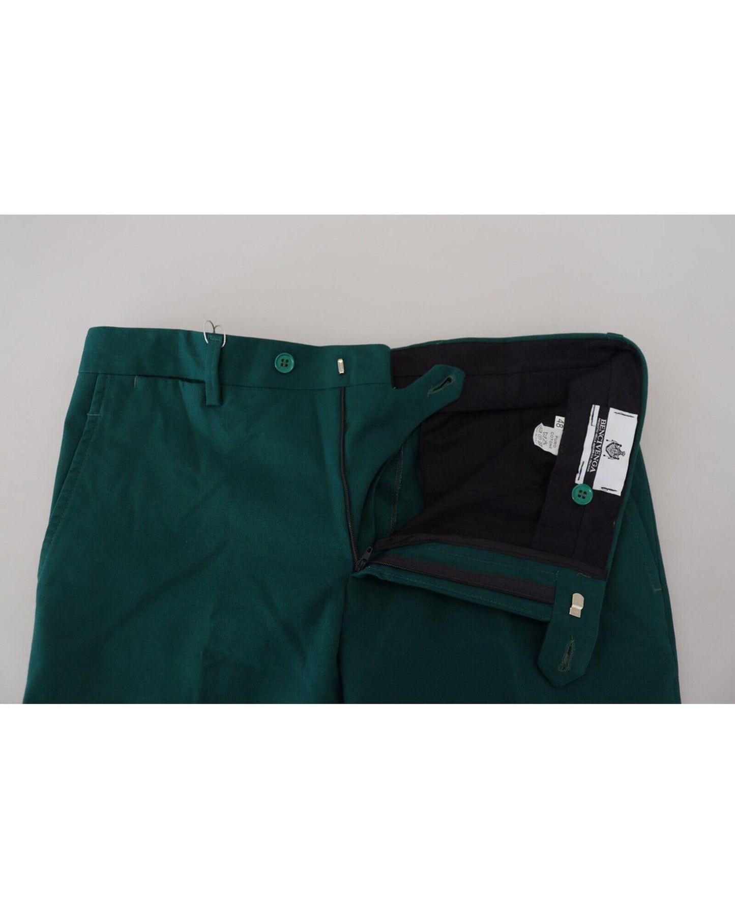 Brand New BENCIVENGA Green Cotton Pants 46 IT Men