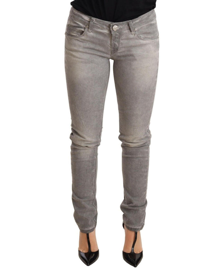 Slim Fit Low Waist Skinny Denim Jeans with Logo Details W26 US Women