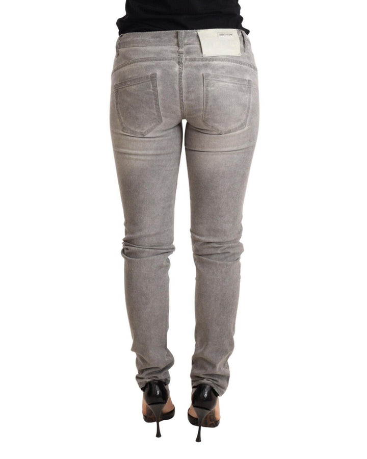 Slim Fit Low Waist Skinny Denim Jeans with Logo Details W26 US Women