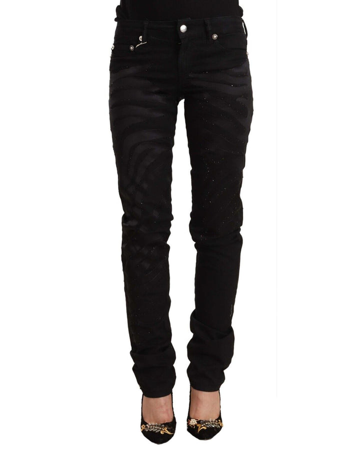 Slim Fit Just Cavalli Black Embellished Jeans W26 US Women