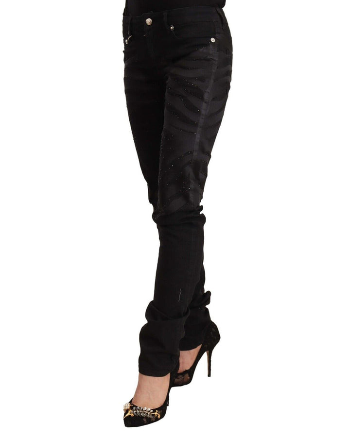 Slim Fit Just Cavalli Black Embellished Jeans W26 US Women