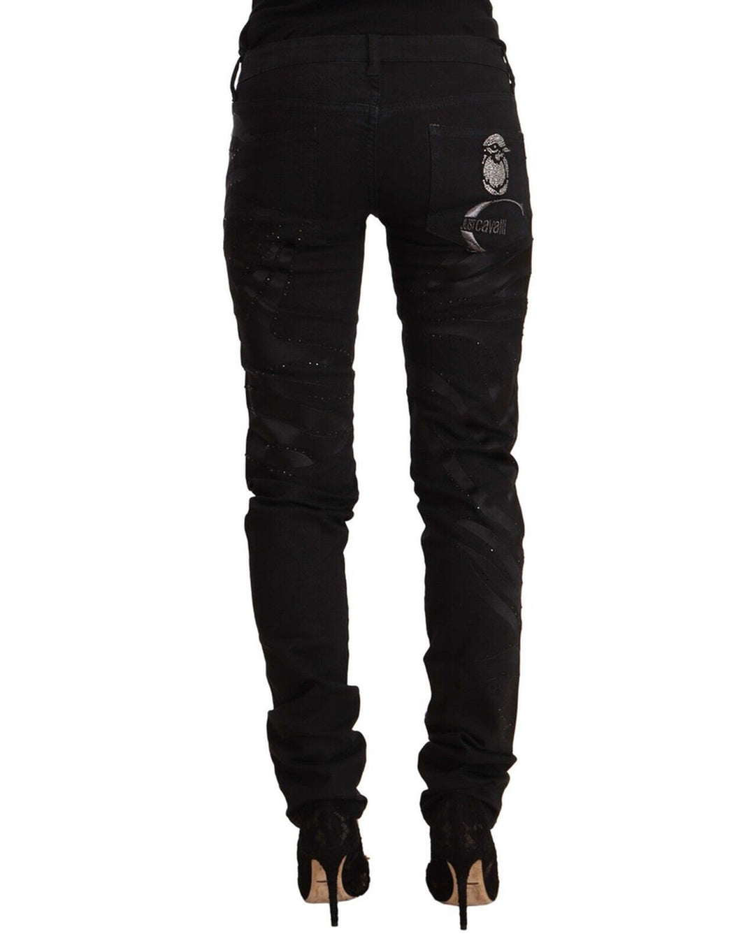 Slim Fit Just Cavalli Black Embellished Jeans W26 US Women