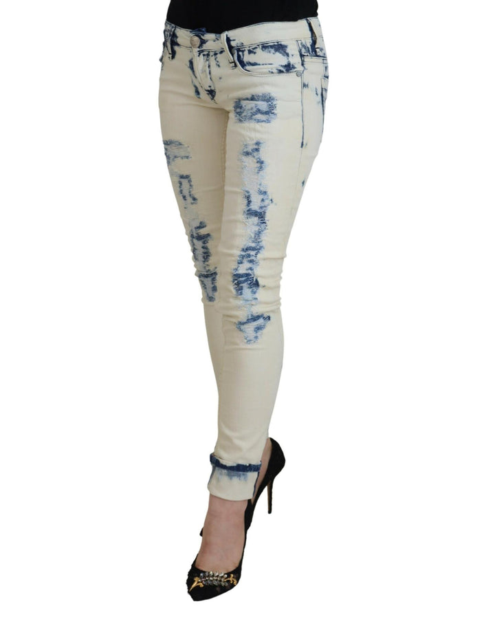 Authentic ACHT Skinny Jeans with Tattered Denim Finish W26 US Women