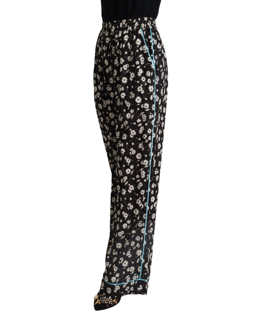 Mid-Waisted Wide Leg Pants with All Over Floral Print 44 IT Women