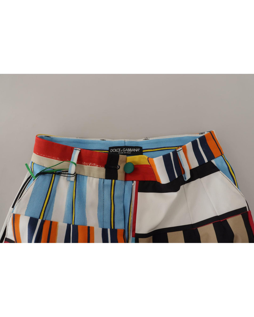 Dress High Waist Pants with Multicolor Stripes 36 IT Women